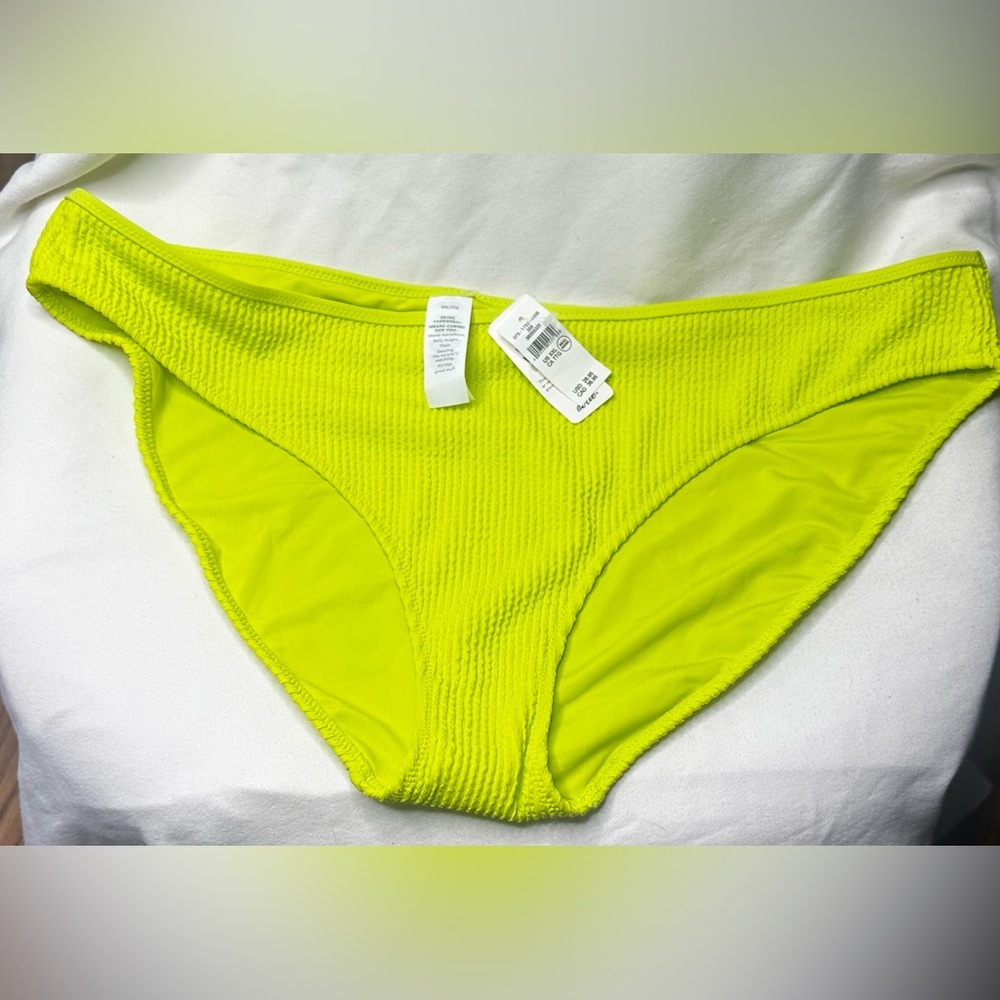 aerie Neon Yellow Ribbed Bikini Bottoms
